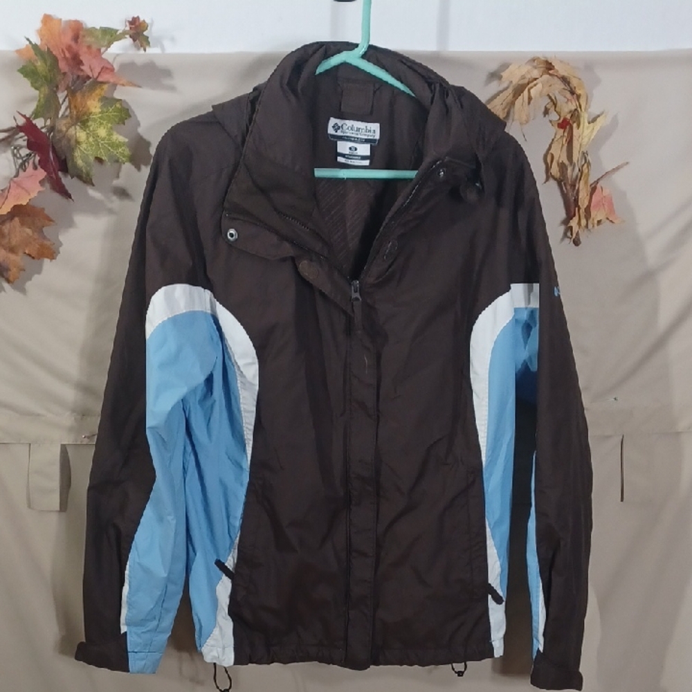 Columbia Women's Brown and Light Blue Ski Jacket